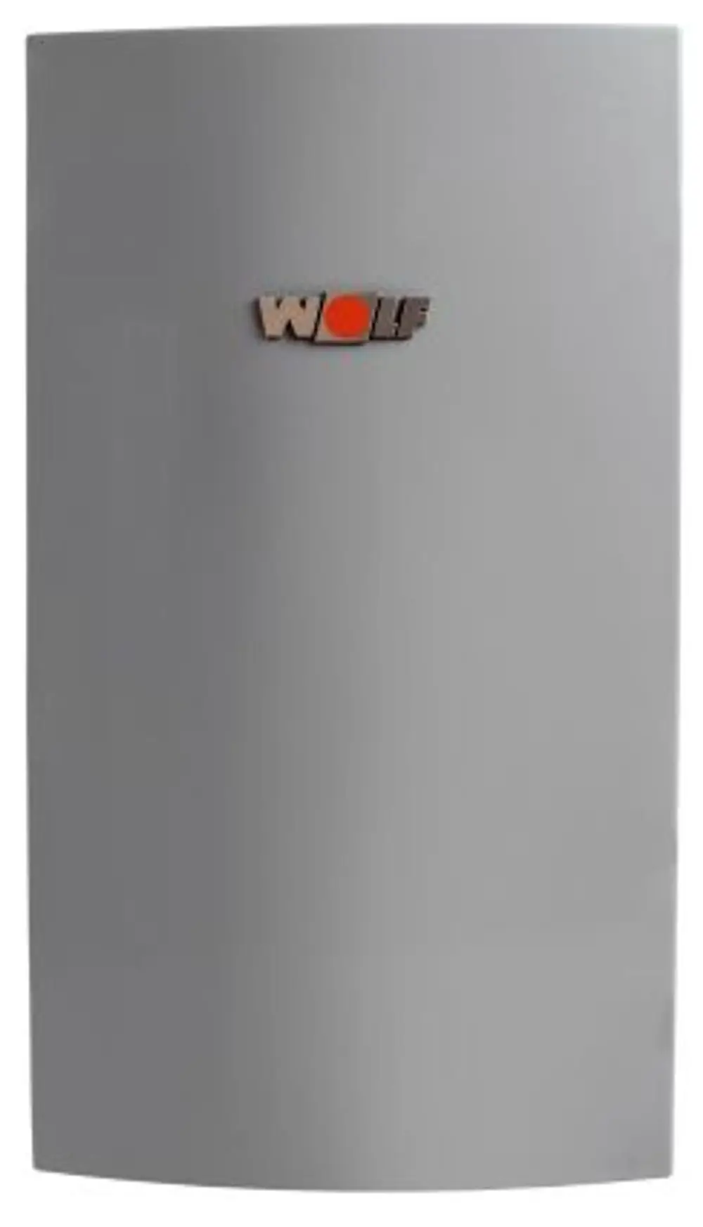 Graue Filtertür mit dem Logo der Marke Wolf, passend für den CWL-400 Excellent, auf einer einheitlichen, neutralen Fläche abgebildet.